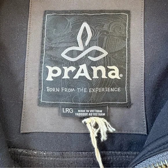 PrAna Zion Zip Up Hoodie Mens Sz L Gray Knit Hooded DWR Sweatshirt - Picture 4 of 9